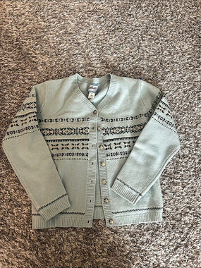 Pendleton Fair Isle Cardigan Green Size Small Like New